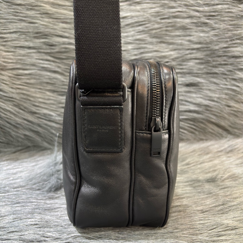YSL 819279 NIKI 黑色 全皮 滑面 雙拉鍊 斜背包 相機包 方塊包 巧克力包 肩背包 側背包-2