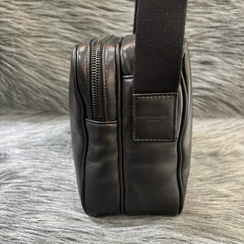 YSL 819279 NIKI 黑色 全皮 滑面 雙拉鍊 斜背包 相機包 方塊包 巧克力包 肩背包 側背包-4
