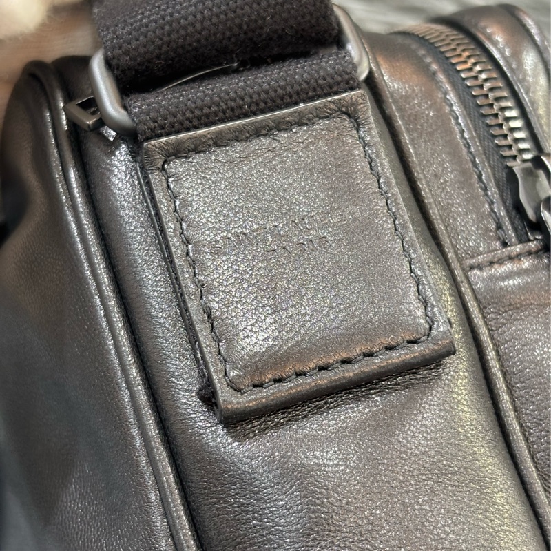 YSL 819279 NIKI 黑色 全皮 滑面 雙拉鍊 斜背包 相機包 方塊包 巧克力包 肩背包 側背包-6