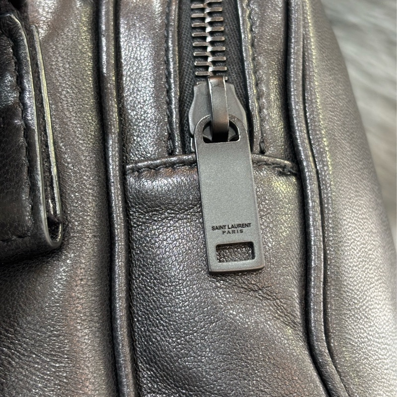YSL 819279 NIKI 黑色 全皮 滑面 雙拉鍊 斜背包 相機包 方塊包 巧克力包 肩背包 側背包-10