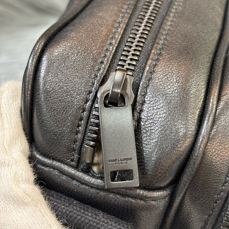 YSL 819279 NIKI 黑色 全皮 滑面 雙拉鍊 斜背包 相機包 方塊包 巧克力包 肩背包 側背包-11