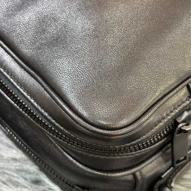 YSL 819279 NIKI 黑色 全皮 滑面 雙拉鍊 斜背包 相機包 方塊包 巧克力包 肩背包 側背包-19