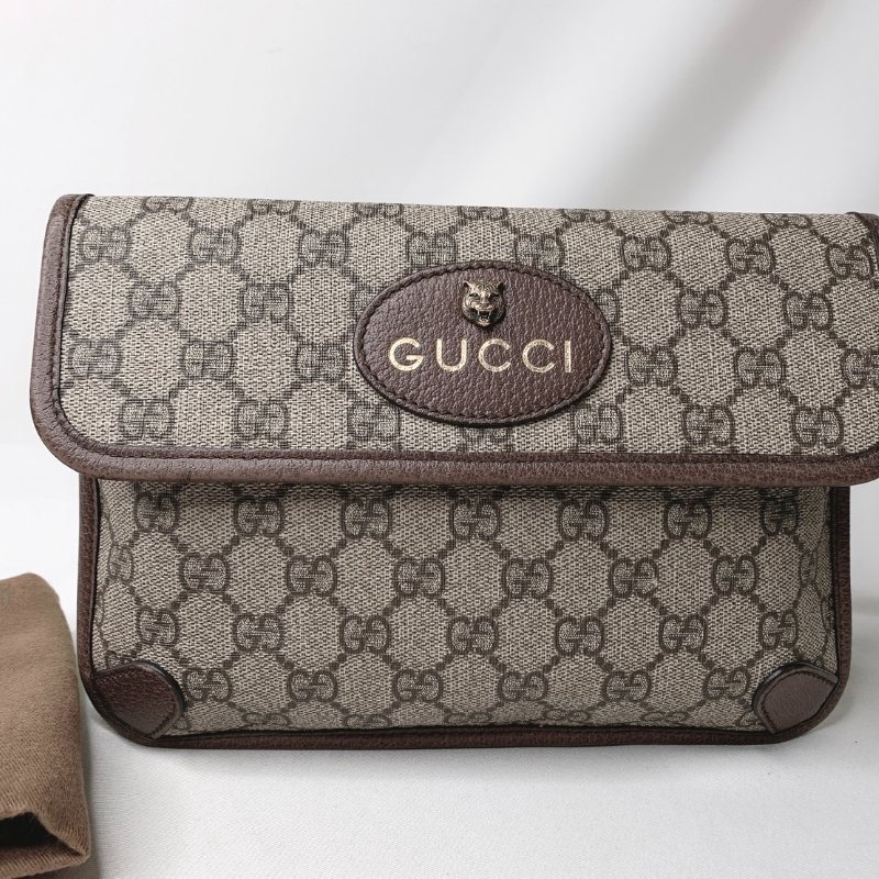 GUCCI Supreme帆布虎頭胸腰包-0