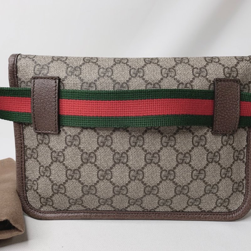GUCCI Supreme帆布虎頭胸腰包-1