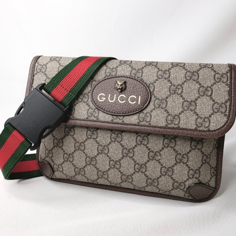 GUCCI Supreme帆布虎頭胸腰包-2