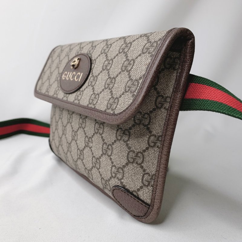 GUCCI Supreme帆布虎頭胸腰包-3