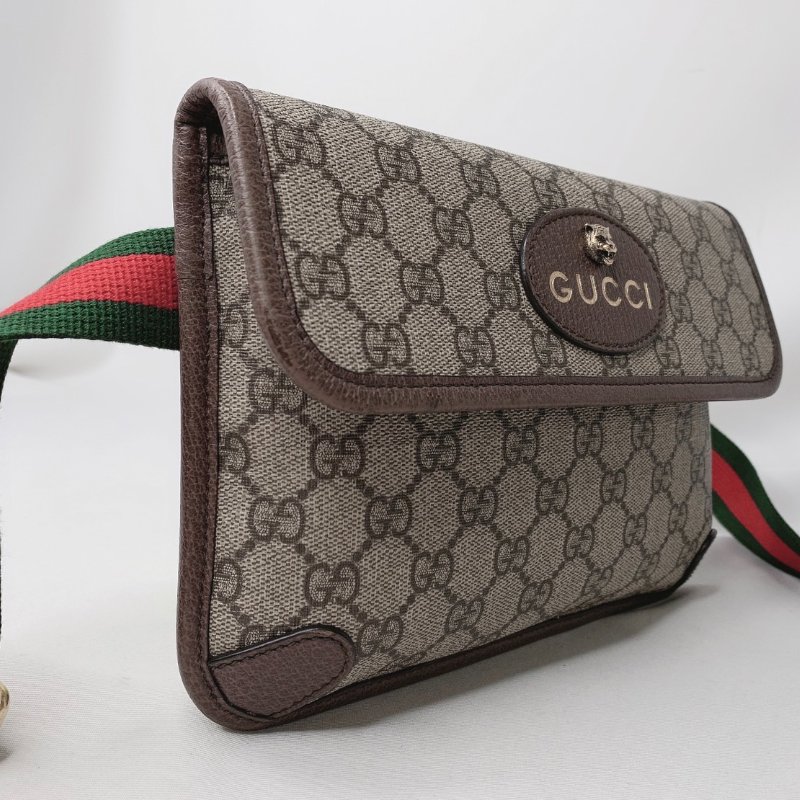 GUCCI Supreme帆布虎頭胸腰包-4