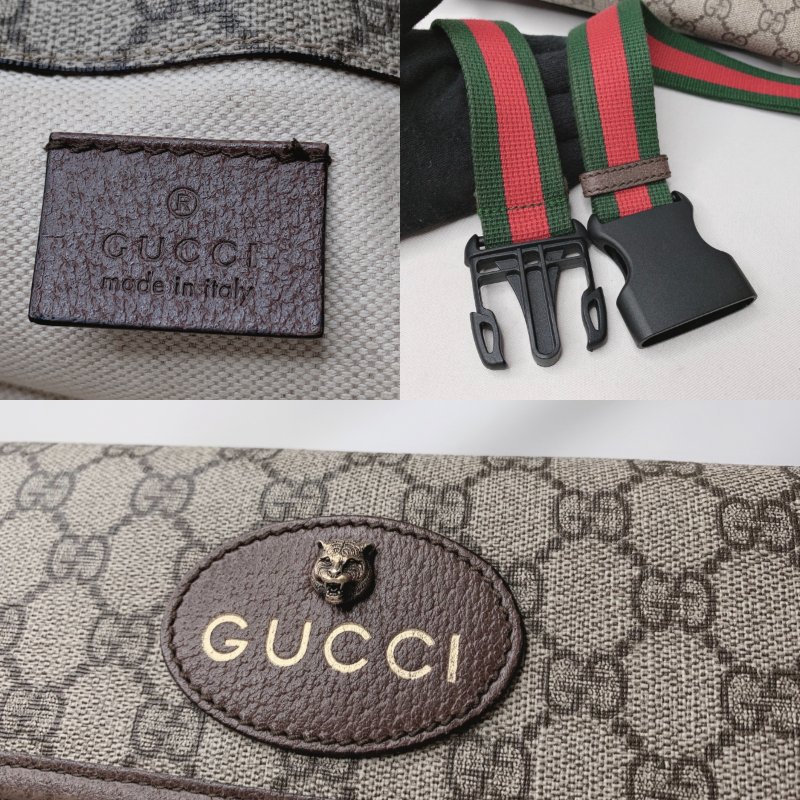 GUCCI Supreme帆布虎頭胸腰包-9