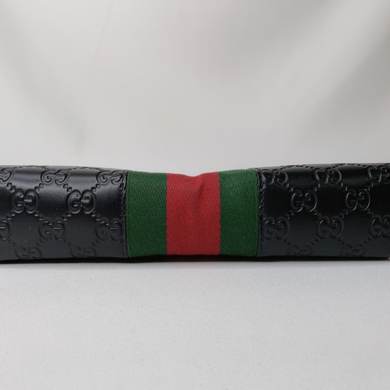 GUCCI Supreme紅綠織帶手拿包-9