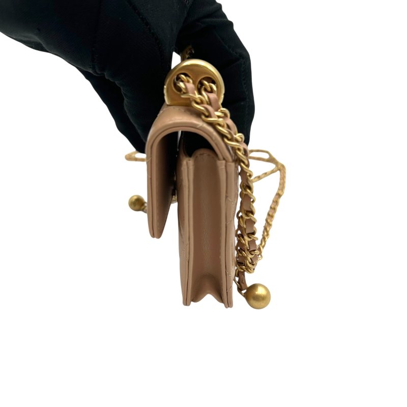 【美收精品】CHANEL 奶茶色長鍊包 B-863【隔月月中將轉賣至日本 上架期限30天】-2