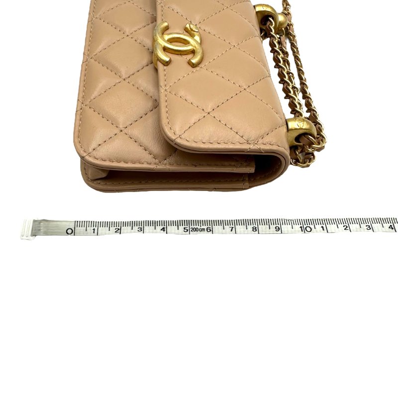 【美收精品】CHANEL 奶茶色長鍊包 B-863【隔月月中將轉賣至日本 上架期限30天】-15