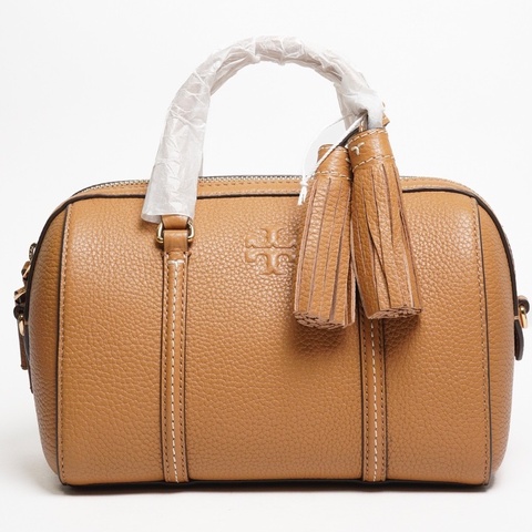 TORY BURCH THEA 荔枝紋手提/斜背二用波士頓包 棕色