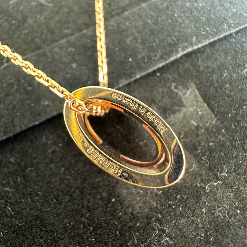 HERMES Pop H 桃紅玫瑰金色頸鏈 全套有盒-5