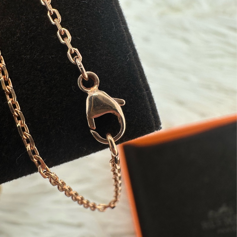 HERMES Pop H 桃紅玫瑰金色頸鏈 全套有盒-8