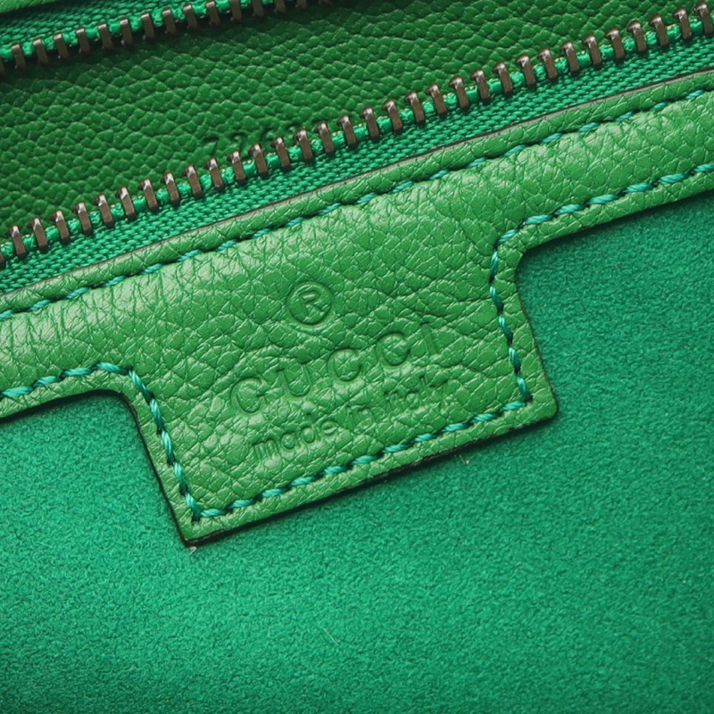 GUCCI GG Marmont 單肩包 手袋 726274 皮革 綠色 二手 女款 GHW-3
