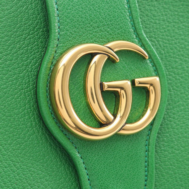 GUCCI GG Marmont 單肩包 手袋 726274 皮革 綠色 二手 女款 GHW-7