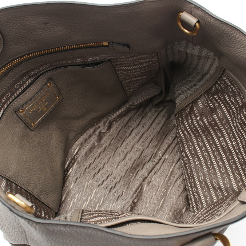 PRADA Vitello Phenix 2Way 斜背包 單肩托特包 1BG865 皮革 米色 二手-2