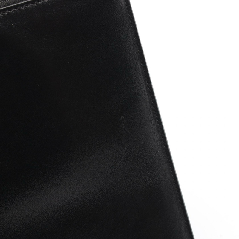 SAINT LAURENT PARIS 商務包手拿包皮革黑色二手男式-9