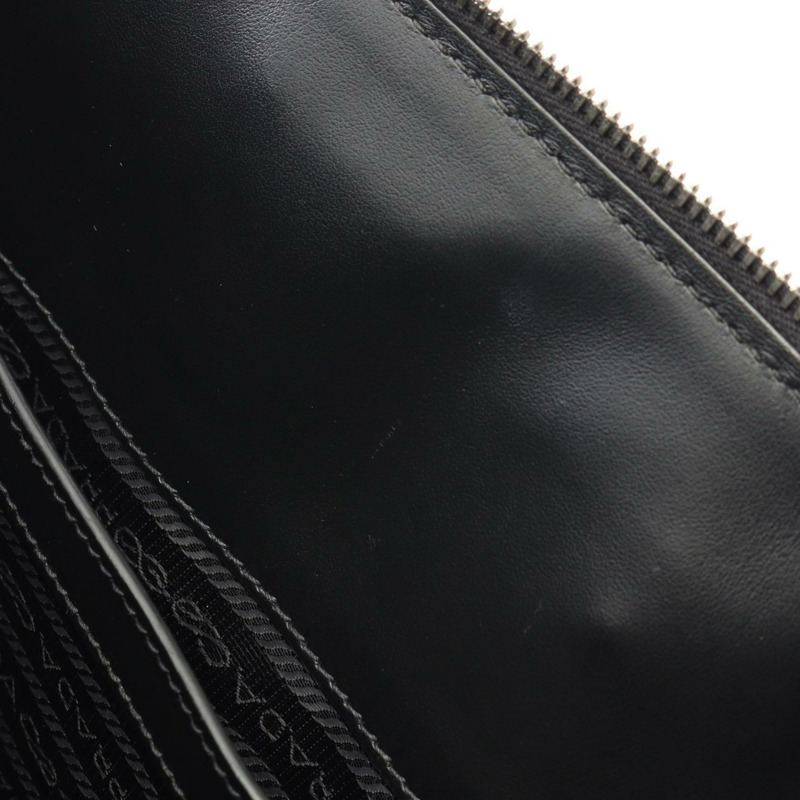 PRADA 商務包 2VG039 Saffiano 皮革 異國皮革 黑色 海軍藍 二手男款-8