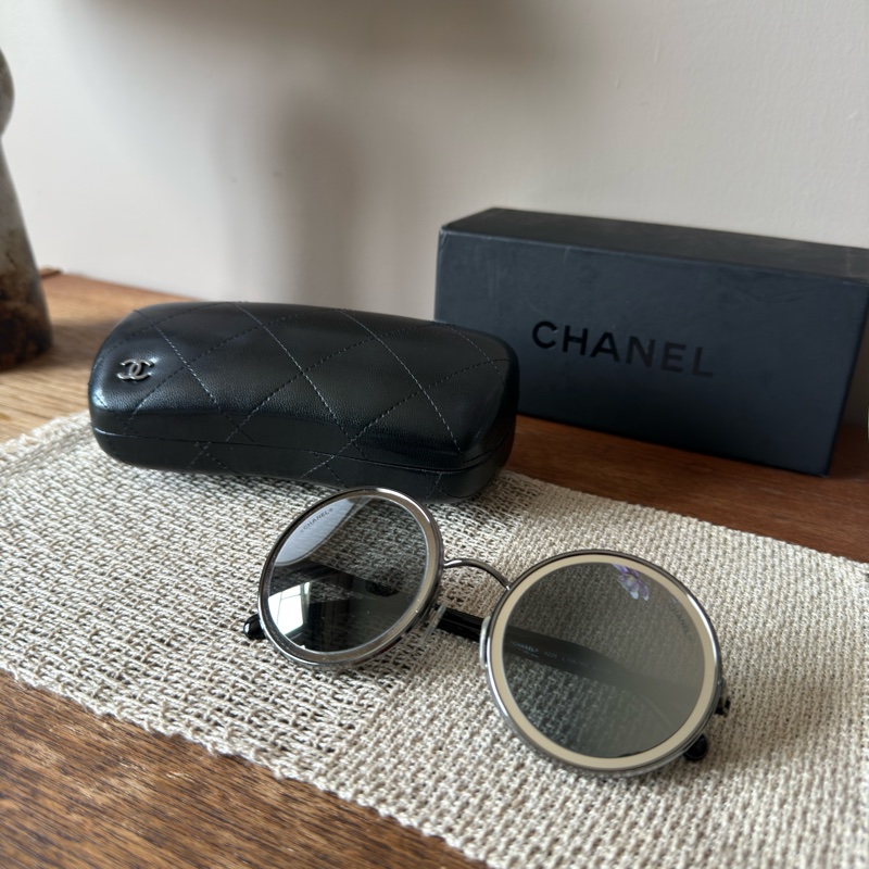 Chanel 金屬框圓形太陽眼鏡-3