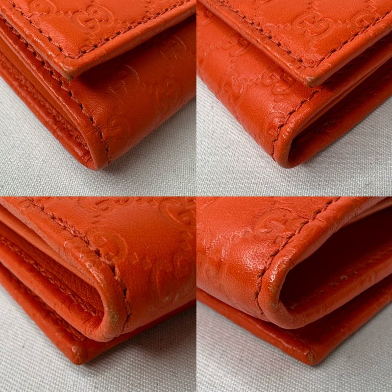 GUCCI 全皮革Logo壓紋翻蓋長夾-9