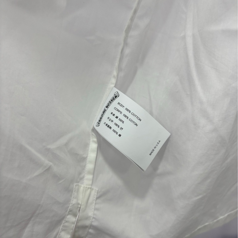克羅心Chrome Hearts 全新女裝 口袋刺繡Logo 銀扣短袖襯衫 白色S碼-4