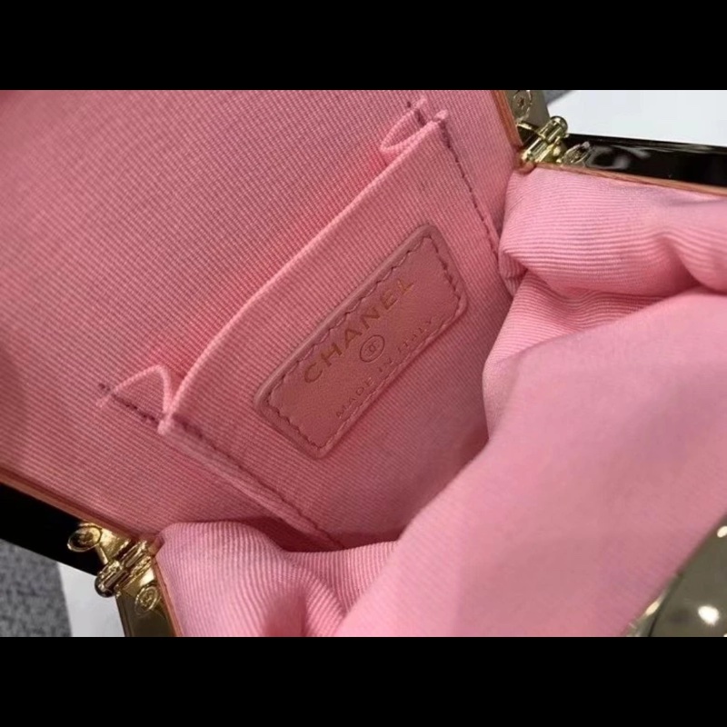 Chanel香奈兒22s新款黑金蛙口包鏈條包,鐳射31開-6