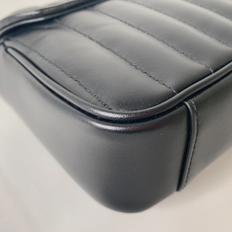GUCCI 全新Marmont小型黑銀肩揹包-14