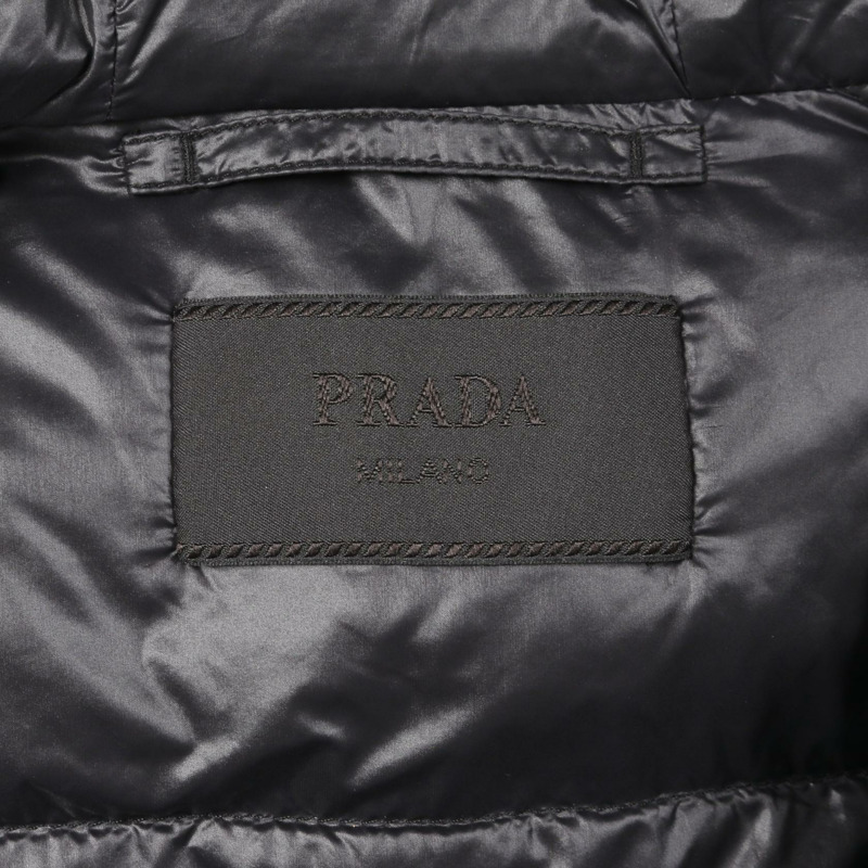 PRADA 連帽羽絨外套 SGA654 尼龍海軍藍尺寸 #48 二手男式-2