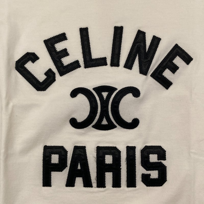 CELINE 賽琳 短版 S號 白T 棉 上衣 白色-2
