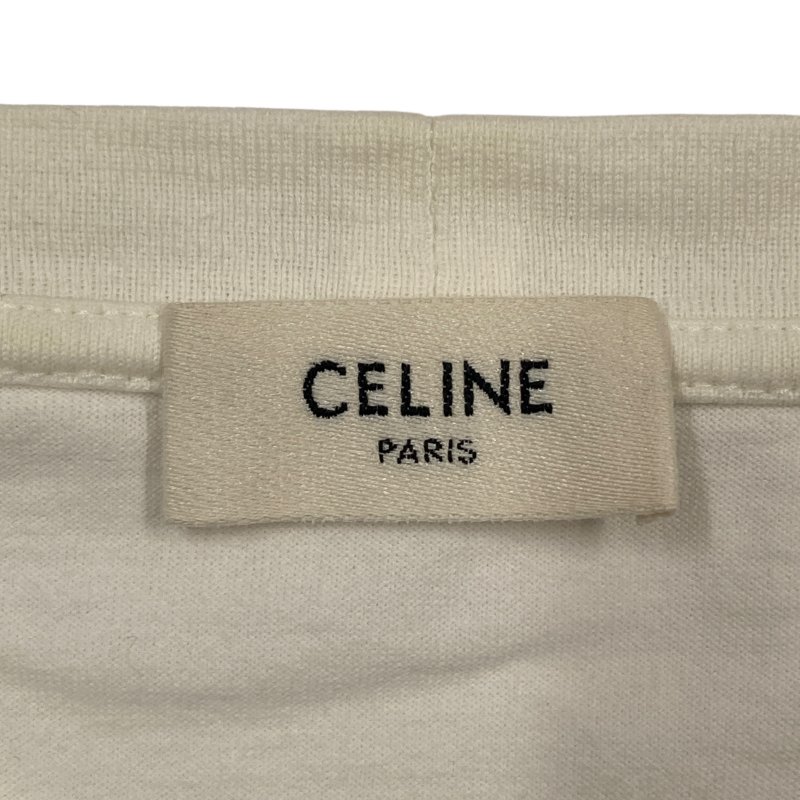 CELINE 賽琳 短版 S號 白T 棉 上衣 白色-4