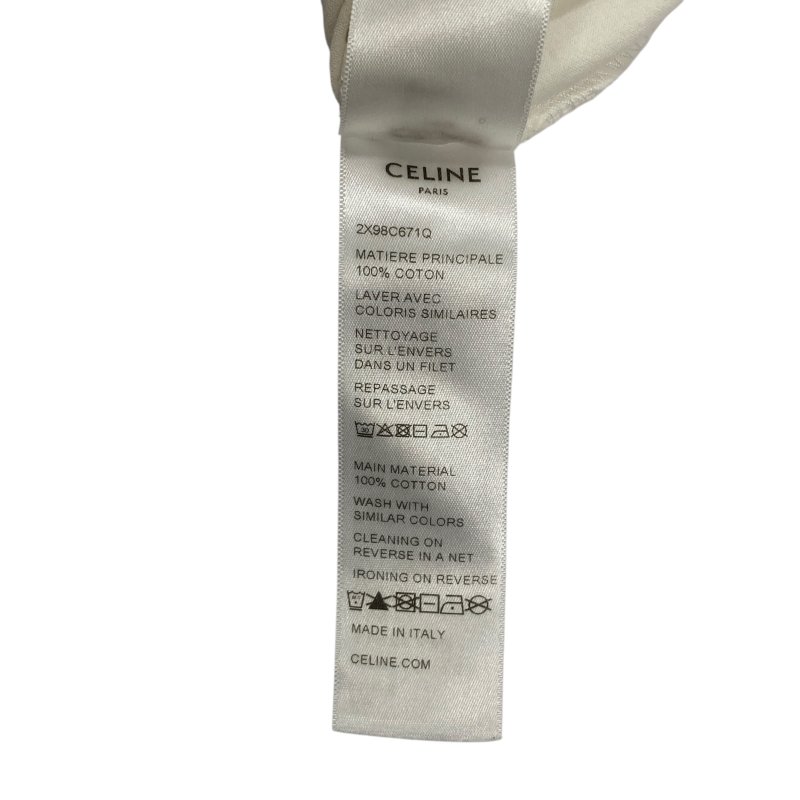 CELINE 賽琳 短版 S號 白T 棉 上衣 白色-8