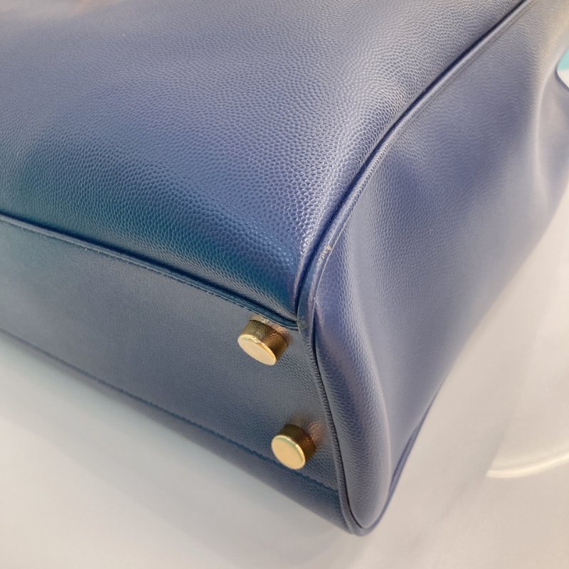 MS0349 Yves Saint Laurent YSL 聖羅蘭 手提 托特包 顆粒牛皮 軍藍色 Tote 35cm Grained Calfskin Navy x GHW-6