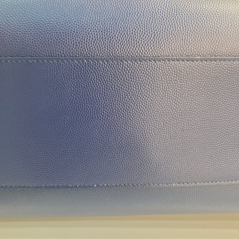 MS0349 Yves Saint Laurent YSL 聖羅蘭 手提 托特包 顆粒牛皮 軍藍色 Tote 35cm Grained Calfskin Navy x GHW-10