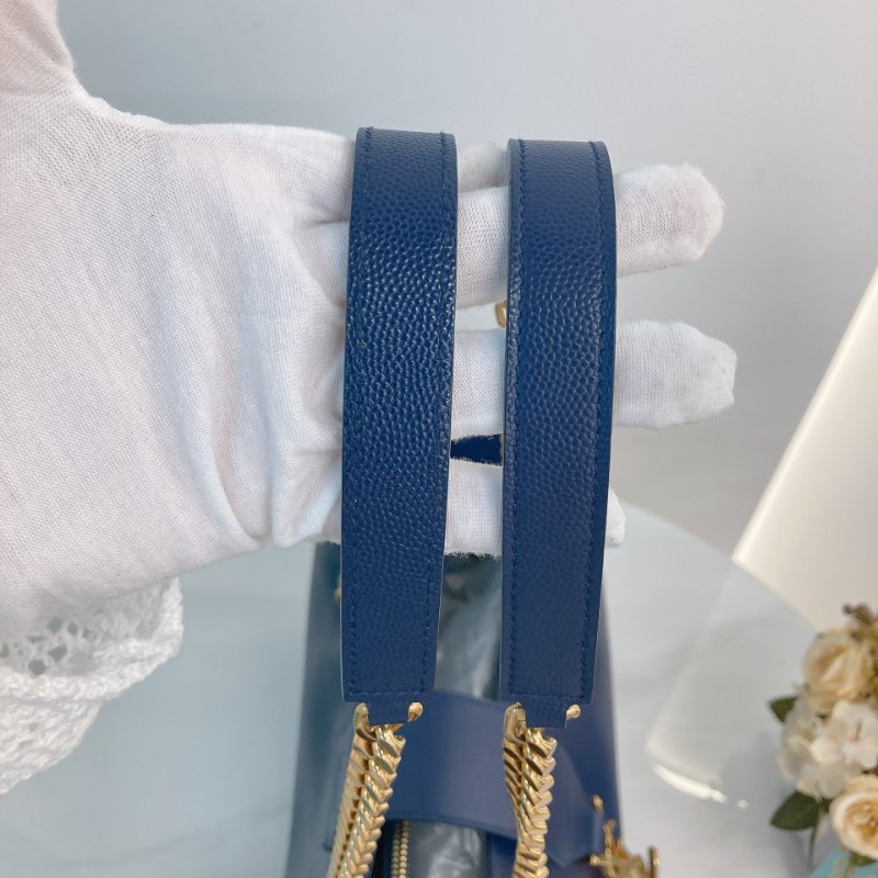 MS0349 Yves Saint Laurent YSL 聖羅蘭 手提 托特包 顆粒牛皮 軍藍色 Tote 35cm Grained Calfskin Navy x GHW-17