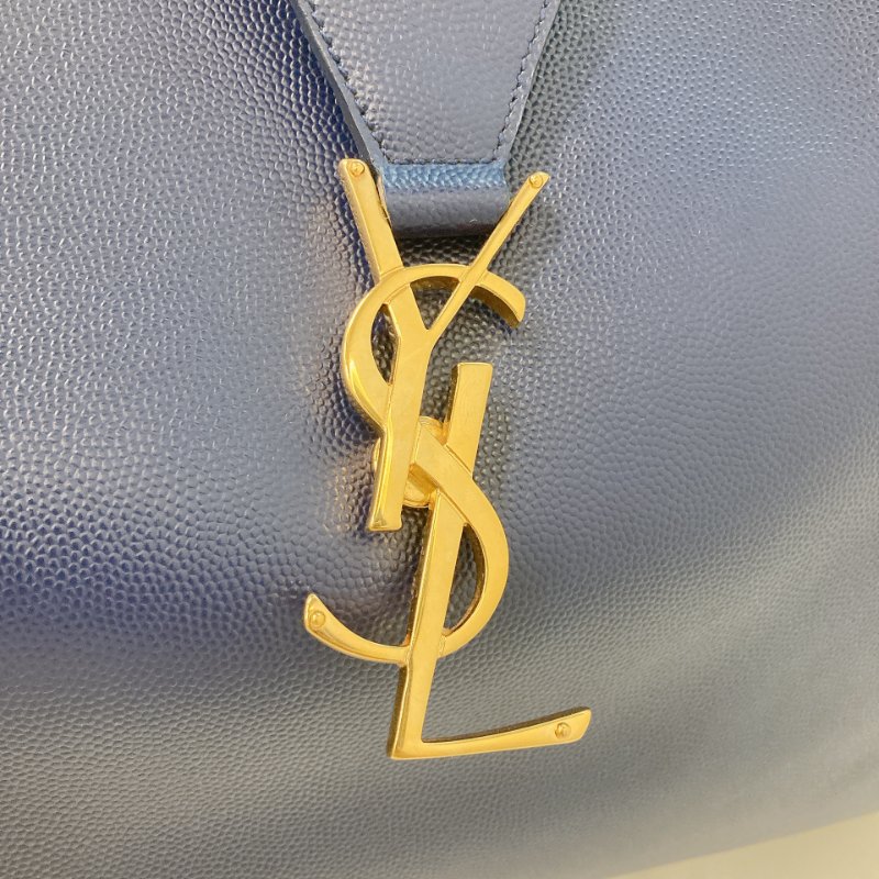 MS0349 Yves Saint Laurent YSL 聖羅蘭 手提 托特包 顆粒牛皮 軍藍色 Tote 35cm Grained Calfskin Navy x GHW-18
