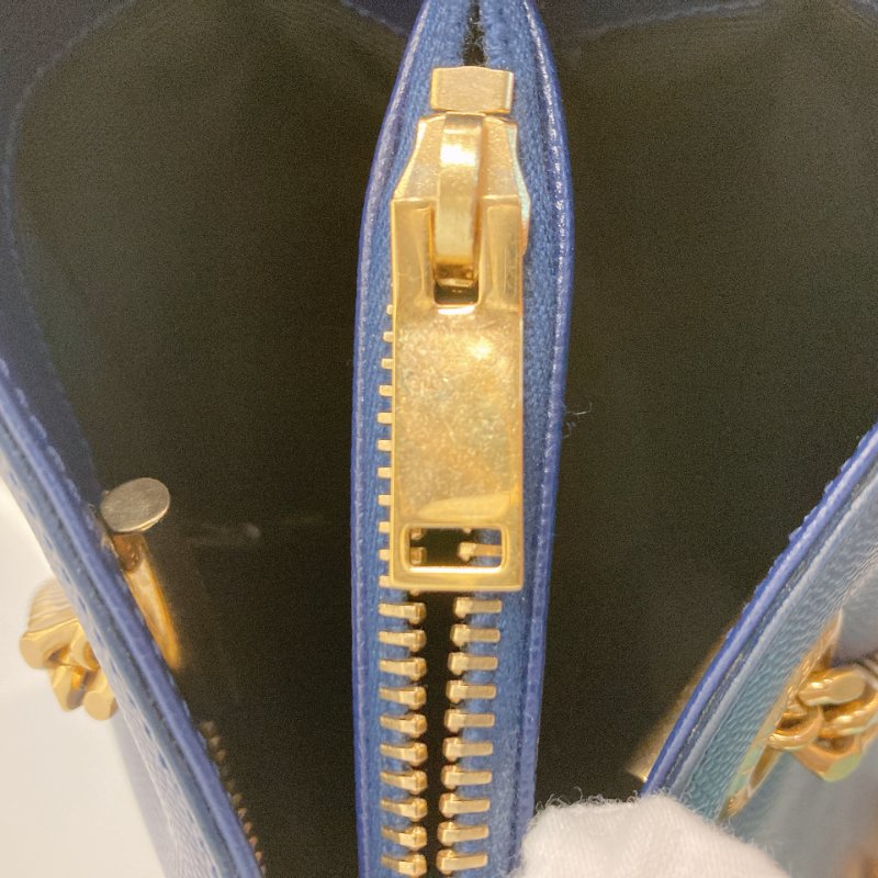 MS0349 Yves Saint Laurent YSL 聖羅蘭 手提 托特包 顆粒牛皮 軍藍色 Tote 35cm Grained Calfskin Navy x GHW-31