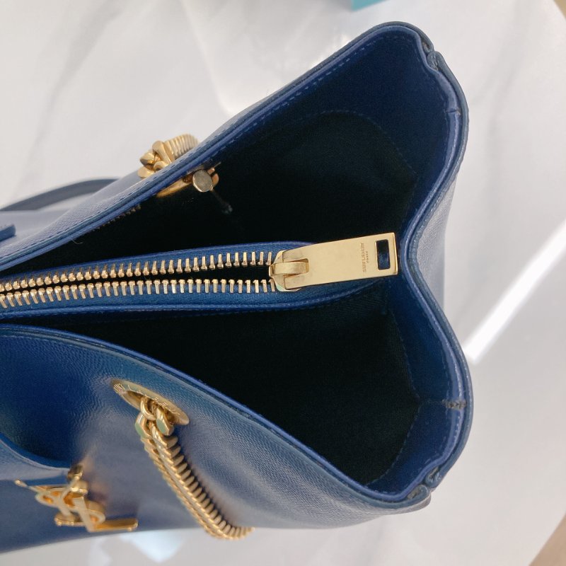 MS0349 Yves Saint Laurent YSL 聖羅蘭 手提 托特包 顆粒牛皮 軍藍色 Tote 35cm Grained Calfskin Navy x GHW-34