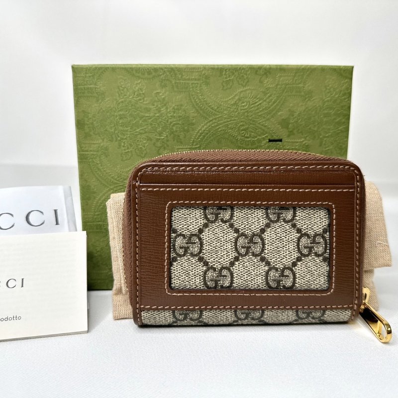 GUCCI 全新馬銜扣1955拉鍊卡夾零錢包-1