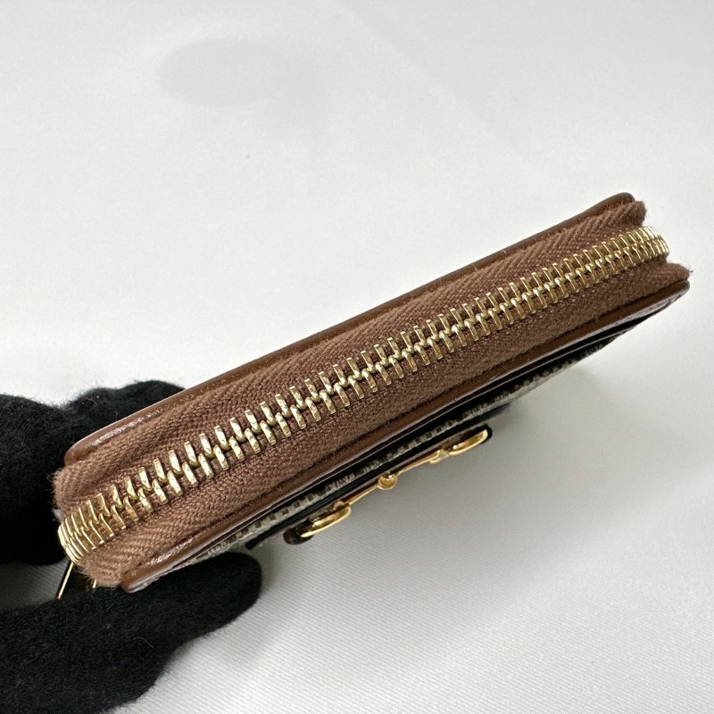 GUCCI 全新馬銜扣1955拉鍊卡夾零錢包-7