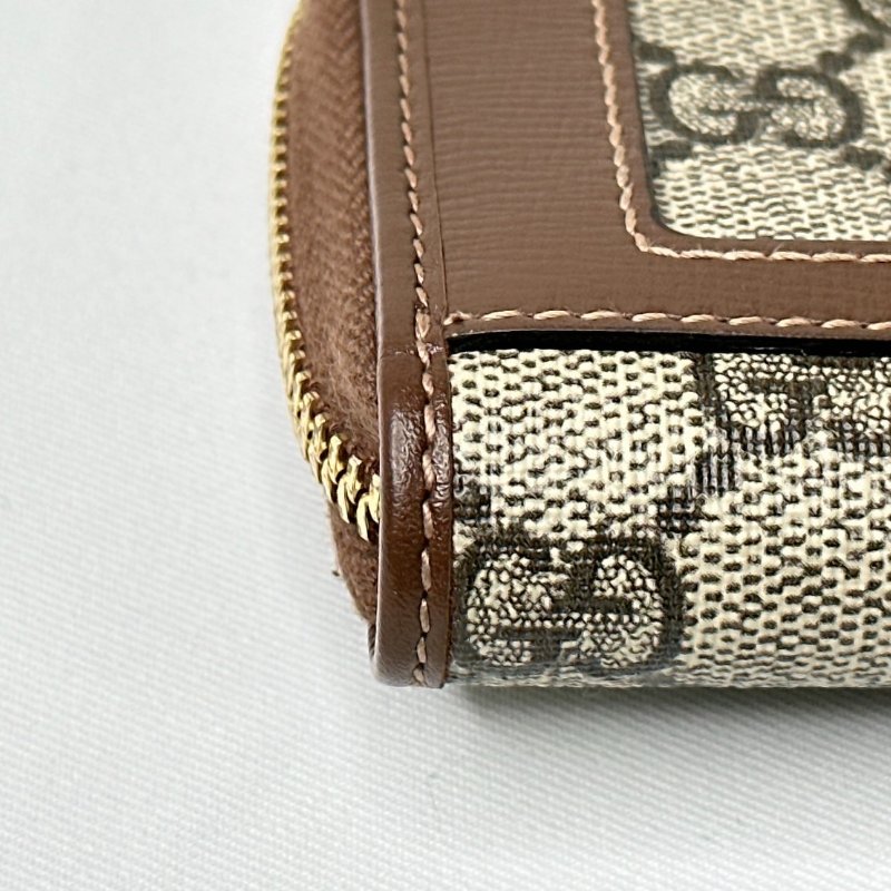 GUCCI 全新馬銜扣1955拉鍊卡夾零錢包-12