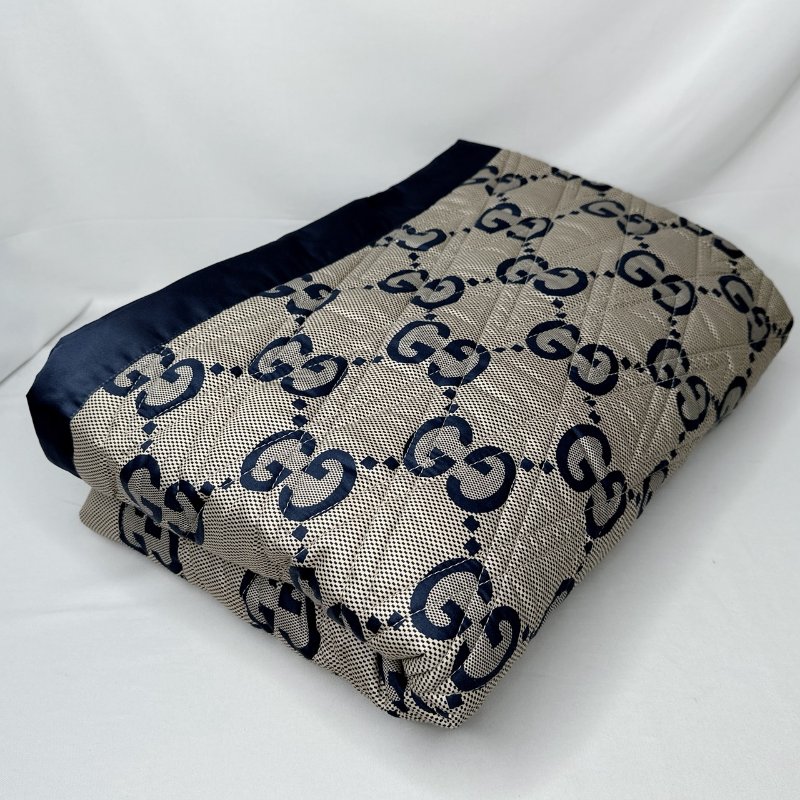 GUCCI 全新雙面GG棉質單人蓋毯-3