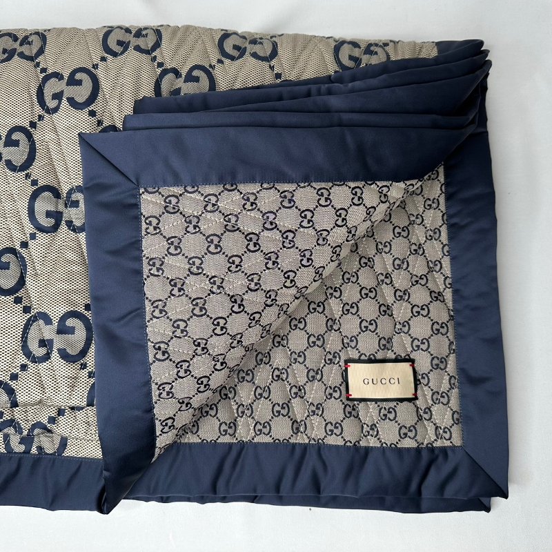 GUCCI 全新雙面GG棉質單人蓋毯-4
