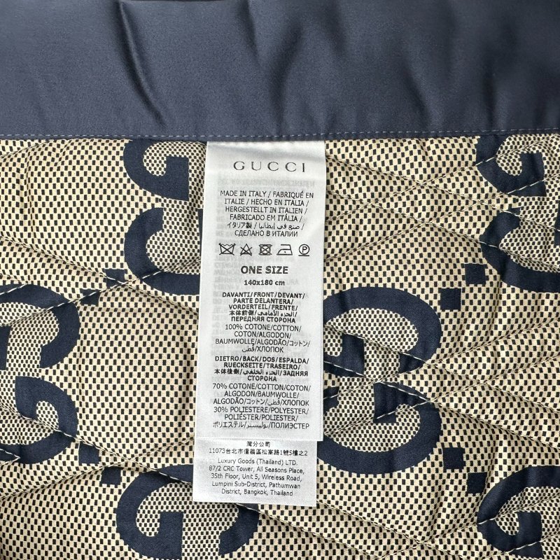 GUCCI 全新雙面GG棉質單人蓋毯-6