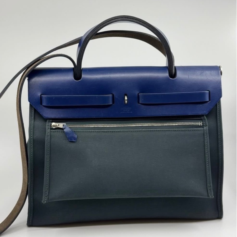 HERMÈS Herbag Zip 31cm 藍色-9