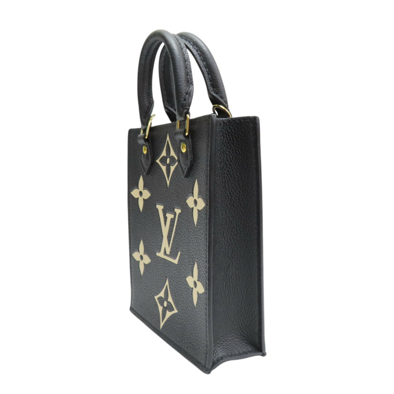 黑色 原花 牛皮壓紋 PETIT SAC PLAT 兩用包【LOUIS VUITTON LV 路易威登】 M81416-2