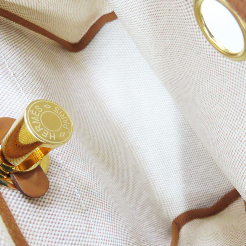 米色 帆布 Herbag Zip 20 肩背包 W刻 金扣【HERMES 愛馬仕】-4