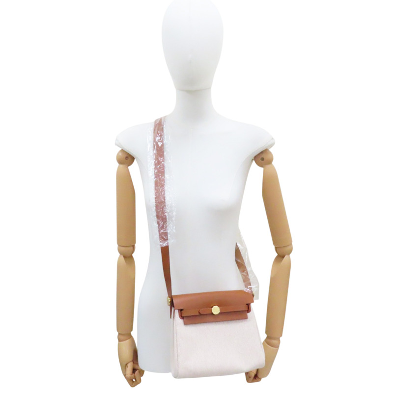 米色 帆布 Herbag Zip 20 肩背包 W刻 金扣【HERMES 愛馬仕】-7