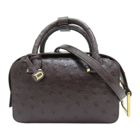 棕色 鴕鳥皮 Delvaux Cool Box 肩背包 AA0669【Delvaux德爾沃】 AA0669