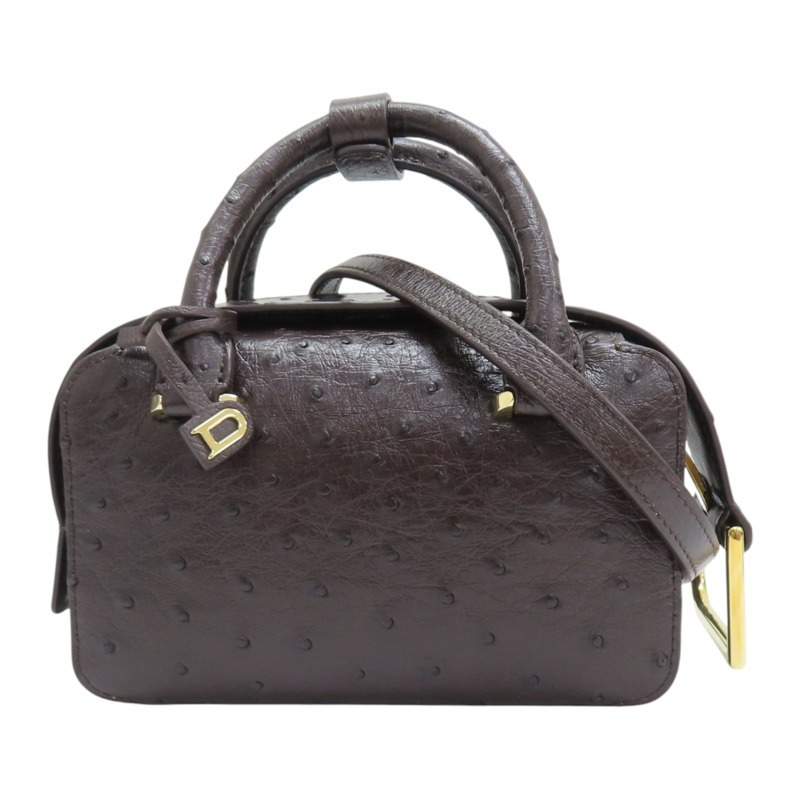 棕色 鴕鳥皮 Delvaux Cool Box 肩背包 AA0669【Delvaux德爾沃】 AA0669-0